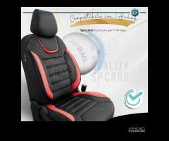 COPRISEDILI Ford Ecosport Scamosciato Pelle Rossa