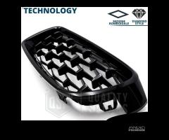 GRIGLIE per BMW Serie 3 F30 F31 Nera Diamond 3d - 9