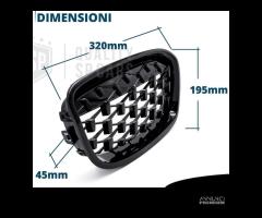 GRIGLIE per BMW Serie 1 F20 F21 11-15 Nera Diamond - 12