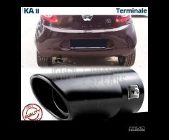 TERMINALE di Scarico OVALE per FORD KA 2 Inox Nero