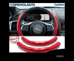 COPRIVOLANTE Rosso per JAGUAR in FIBRA CARBONIO