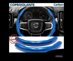 COPRIVOLANTE per VOLVO Effetto FIBRA CARBONIO Blu