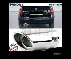 TERMINALE Scarico OVALE per FIAT PANDA 2 Cromato