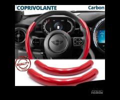 COPRIVOLANTE per MINI Effetto FIBRA CARBONIO Rosso