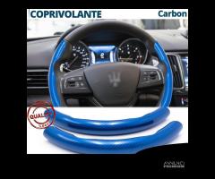 COPRIVOLANTE per MASERATI in FIBRA CARBONIO Blu