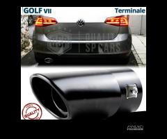 TERMINALE di Scarico OVALE per VW GOLF 7 NERO