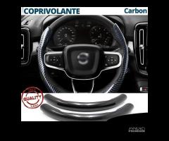 COPRIVOLANTE per VOLVO Effetto FIBRA CARBONIO Nero