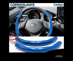 COPRIVOLANTE per TOYOTA Effetto FIBRA CARBONIO Blu