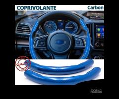 COPRIVOLANTE per SUBARU Effetto FIBRA CARBONIO Blu