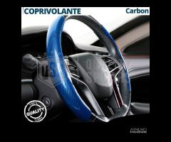 COPRIVOLANTE Auto Sportivo in FIBRA CARBONIO Blu