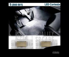 Luci LED Vano Piedi BMW Serie 5 E60 61 Luce Bianca