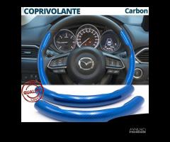 COPRIVOLANTE per MAZDA Effetto FIBRA CARBONIO Blu