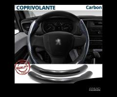 COPRIVOLANTE per PEUGEOT in FIBRA CARBONIO Nero