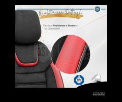 COPRISEDILI per Ford Puma Pelle Rossa e Alcantara - 9