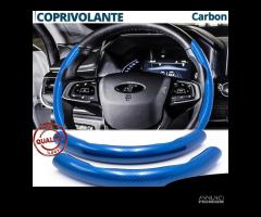 COPRIVOLANTE per DR-EVO Effetto FIBRA CARBONIO Blu