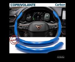 COPRIVOLANTE per CUPRA Effetto FIBRA CARBONIO Blu