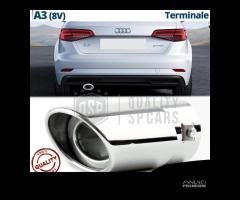 TERMINALE di Scarico OVALE per AUDI A3 8V Cromato