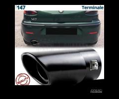 TERMINALE di Scarico per ALFA ROMEO 147 OVALE NERO