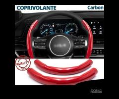 COPRIVOLANTE per KIA Effetto FIBRA CARBONIO Rosso