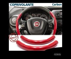 COPRIVOLANTE per FIAT Effetto FIBRA CARBONIO Rosso