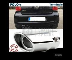 TERMINALE Scarico OVALE per VW POLO 5 6R Cromato