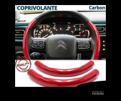 COPRIVOLANTE per CITROEN FIBRA CARBONIO Rosso