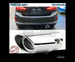 TERMINALE Scarico OVALE per FORD FIESTA 7 Cromato