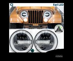 FARI LED Angel Eyes Per JEEP CJ OMOLOGATI6500K