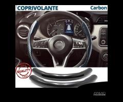 COPRIVOLANTE per NISSAN in FIBRA CARBONIO Nero