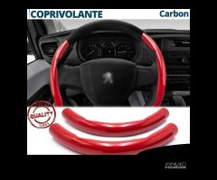 COPRIVOLANTE per PEUGEOT in FIBRA CARBONIO Rosso