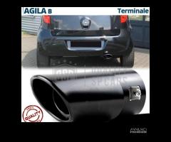 TERMINALE di Scarico per OPEL AGILA B OVALE Nero