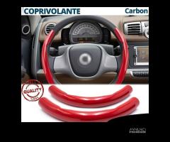 COPRIVOLANTE per SMART in FIBRA CARBONIO Rosso