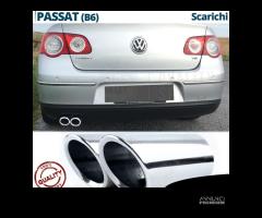 Coppia TERMINALI Scarico per VW PASSAT B6 CROMATI