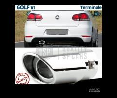 TERMINALE di Scarico OVALE per VW GOLF 6 Cromato