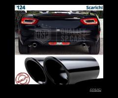 2 TERMINALI di Scarico NERI per FIAT 124 SPIDER