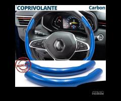 COPRIVOLANTE per RENAULT Effetto CARBONIO Blu