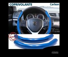 COPRIVOLANTE per SUZUKI Effetto FIBRA CARBONIO Blu