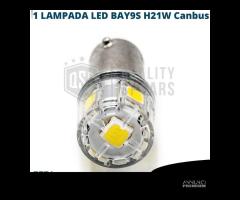 Lampadina LED BAY9S H21W Luce Bianca CANbus 6500K - 9