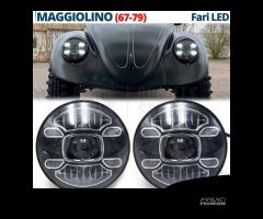 2 FARI Full LED 7'' PER VW MAGGIOLINO Bianco Puro