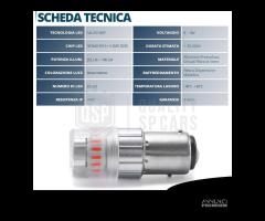 1 Lampadina LED P21/5W BAY15D CANbus ROSSA Potente