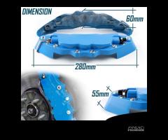 2 COPRI PINZE Freni Blu per Auto 28CM in ALLUMINIO