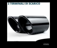 TERMINALI di Scarico Auto ACCIAIO Inox Nero da 89