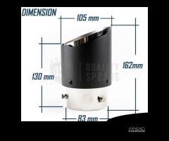 2X TERMINALI Universali Scarico Fibra di Carbonio - 7