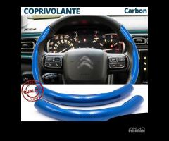 COPRIVOLANTE per CITROEN in FIBRA CARBONIO Blu