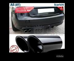 Coppia TERMINALI di Scarico AUDI A5 8T 8F Neri