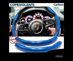 COPRIVOLANTE per PORSCHE Effetto CARBONIO Blu