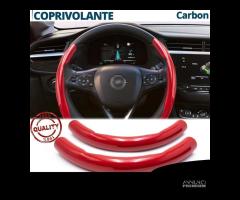 COPRIVOLANTE per OPEL Effetto FIBRA CARBONIO Rosso