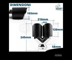 2 TERMINALI Scarico Doppi Universali in Carbonio - 8