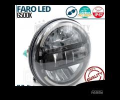 Faro LED Moto Omologato Tondo da 7 Pollici 12.000L