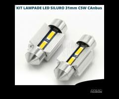 2 Lampadine LED SILURO 31mm Luci NO ERROR 6500K